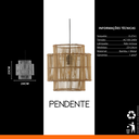 Ver imagem 2 de Luminária de Teto em Fibra de Bambu Rustico Artesanal Orgânico para Sala Quarto Cozinha Restaurante