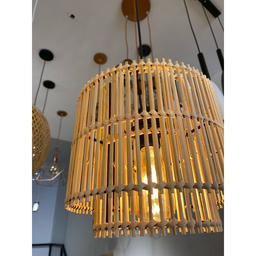 Luminária de Teto em Fibra de Bambu Rustico Artesanal Orgânico para Sala Quarto Cozinha Restaurante - 4