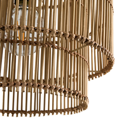 Luminária de Teto em Fibra de Bambu Rustico Artesanal Orgânico para Sala Quarto Cozinha Restaurante - 7