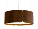 Ver imagem 1 de Lustre Pendente Redondo 60x21cm Cilíndrico 5xE27 Em Madeira - Imbuia