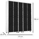 Ver imagem 4 de Armário Roupeiro Aço 20 Portas Academia Guarda Volume Trinco Preto