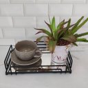 Ver imagem 7 de Bandeja Espelhada Decorativa Retangular 30x20cm Preto Fosco Banheiro Aparador Vienna