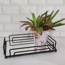 Ver imagem 3 de Bandeja Espelhada Decorativa Retangular 30x20cm Preto Fosco Banheiro Aparador Vienna