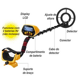 Detector de Metais MD-3028 Portátil Ferro Alumínio Ouro Bronze Prata Lorben - 3