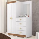 Ver imagem 2 de Cômoda para Quarto com Espelho 2 Portas 4 Gavetas 120cm Tulsa V01 Branco Camarim - Lyam Decor
