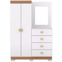 Ver imagem 3 de Cômoda para Quarto com Espelho 2 Portas 4 Gavetas 120cm Tulsa V01 Branco Camarim - Lyam Decor