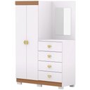 Ver imagem 1 de Cômoda para Quarto com Espelho 2 Portas 4 Gavetas 120cm Tulsa V01 Branco Camarim - Lyam Decor
