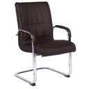 Ver imagem 6 de Kit com 4 Cadeiras Office Base Fixa em Aço Cromado e Couro Ecologico Austin Marrom