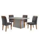 Ver imagem 2 de Mesa de Jantar Diane Tampo 120cm Mdf Vidro Canto Copo e 4 Cadeiras Melissa Moderna Mobilia