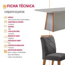 Ver imagem 6 de Mesa de Jantar Diane Tampo 120cm Mdf Vidro Canto Copo e 4 Cadeiras Melissa Moderna Mobilia