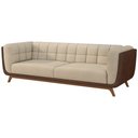 Ver imagem 7 de Sofá 3 Lugares 240cm Coin PU Marrom | Bouclé Suave Off White - Sallar Home