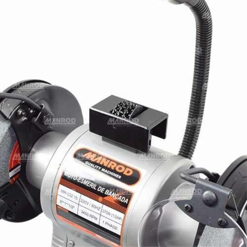 Moto Esmeril 6 POL 1/2 HP MR-032.15 c/ Iluminação e Proteção Acrílica com Lupa MANROD - 2