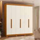 Ver imagem 7 de Guarda Roupa Casal e Cômoda Vinci 6 Portas 6 Gavetas MDP Cinamomo Off White Albatroz Móveis