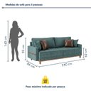 Ver imagem 3 de Sofá Living 3 Lugares Madeira Maciça 240cm Mauá