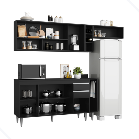 Cozinha Kit Modulado Maderatto 7 Portas 2 Gavetas 250cm