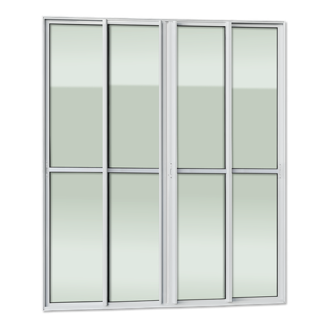 Porta Correr 4 Folhas Moveis 210 x 240 Elite c/Fecho Autom V.Liso Branco Brimak