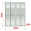Ver imagem 4 de Porta Correr 4 Folhas Moveis 210 x 240 Elite c/Fecho Autom V.Liso Branco Brimak
