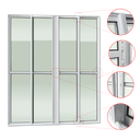 Ver imagem 3 de Porta Correr 4 Folhas Moveis 210 x 240 Elite c/Fecho Autom V.Liso Branco Brimak