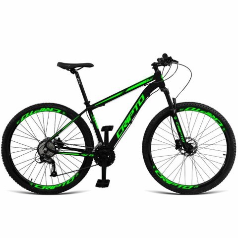 Bicicleta Aro 29 Cripto 24 Vel Freios Hidráulico e Suspensão - Preto-verde - 19" Preto-verde