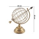 Ver imagem 2 de Globo Giratório Modelo Flecha em Metal Dourado 26x18cm