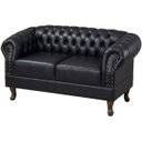 Ver imagem 2 de Namoradeira Chesterfield Duque 2 Lugares em Couríssimo Preto