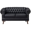 Ver imagem 3 de Namoradeira Chesterfield Duque 2 Lugares em Couríssimo Preto