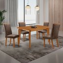 Ver imagem 7 de Mesa de Jantar Liz 120cm Tampo MDF Canto Copo Laminado com 4 Cadeiras Lira
