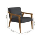 Ver imagem 3 de Kit 2 Poltronas Decorativas Madeira Maciça Jequitibá Tecido Algodão Flávia