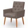 Poltrona para Sala Reforçada Confortável Íris Suede Capuccino - 1