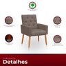 Poltrona para Sala Reforçada Confortável Íris Suede Capuccino - 3