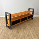 Ver imagem 6 de Rack para TV Linea de Madeira Pinus com 3 Gavetas Carvalho e Preto
