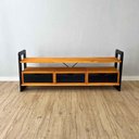 Ver imagem 1 de Rack para TV Linea de Madeira Pinus com 3 Gavetas Carvalho e Preto