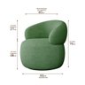 Poltrona Design Sofisticado Orgânica Luxo Fino Acabamento Eloah Base Giratória Bouclé Italiano Verde - 5