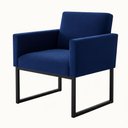 Ver imagem 6 de Kit 2 Poltronas para Recepção Lina com Base de Ferro Preto Resistente Azul