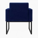 Ver imagem 5 de Kit 2 Poltronas para Recepção Lina com Base de Ferro Preto Resistente Azul