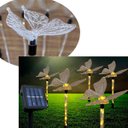 Ver imagem 1 de Pisca Solar Enfeite Borboleta Leds Amarelo Natal Jardim 2,5m