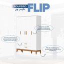 Ver imagem 5 de Guarda-Roupa para Quarto de Bebê 4 Portas Flip Branco/Fosco