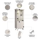 Ver imagem 3 de Cristaleira Porta de Vidro com Led 71cm Vinci Off White N02 - Mpozenato