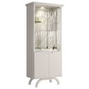 Ver imagem 2 de Cristaleira Porta de Vidro com Led 71cm Vinci Off White N02 - Mpozenato