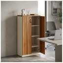 Ver imagem 5 de Armário Alto Fechado com 02 Portas – 1,61×0,80×0,45m Nogal Sevilha/Branco – 34315