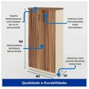 Ver imagem 3 de Armário Alto Fechado com 02 Portas – 1,61×0,80×0,45m Nogal Sevilha/Branco – 34315