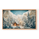 Ver imagem 2 de Quadro Decorativo N°127 160x90cm - Panorâmico Natal Cabana Papercut - Madeira Clara - Rollflex