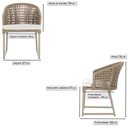 Ver imagem 2 de 1 Cadeira Noronha Aluminio Micro Pintura Champanhe, Tr. Telinha Corda Nautica Rami, Estofado -