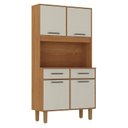 Ver imagem 1 de Armário para Cozinha Kit Pop Plus 4 Portas 2 Gavetas Cinamomo Areia Fosco - Zanzini