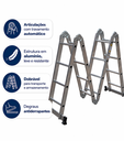 Ver imagem 3 de Escada Articulada Alumínio 4x4 Prime Dobrável 16 Degraus