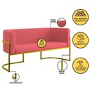 Ver imagem 6 de Sofá Namoradeira 2 Lugares Moderna Base Metal Gold Balaqui Rosa