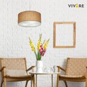 Ver imagem 2 de Pendente Cilíndrico Vivare Free Lux Md-4386 Cúpula em Tecido Palha Canola preta