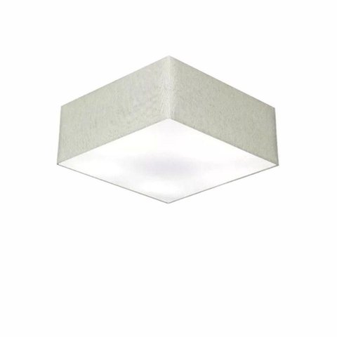 Plafon Quadrado Vivare Md-3050 Cúpula em Tecido 12/40x40cm - Bivolt Rustico-cinza 127/220v
