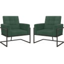 Ver imagem 1 de Kit 2 Poltronas Base de Ferro Tecido Suede para Sala de Espera Resistente Sala de Estar Confortável