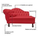 Ver imagem 4 de Recamier Divã Larissa 1,20cm Direito Sala Veludo:vermelho/liso
